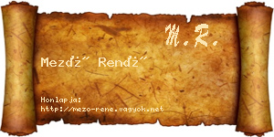 Mező René névjegykártya